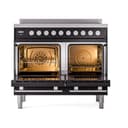 Professional Plus II 40 UPDI406QMPBK Freestanding Electric Range Range with Induction Double Oven with Solid Door with Stainless Steel knobs view 2