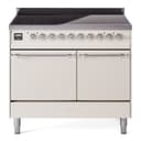 Nostalgie II 40 UPDI406QNMPAWC Freestanding Electric Range Range with Induction Double Oven with Solid Door with Chrome knobs view 1