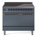 Nostalgie II 40 UPDI406QNMPBGB Freestanding Electric Range Range with Induction Double Oven with Solid Door with Bronze knobs view 1