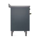 Nostalgie II 40 UPDI406QNMPBGG Freestanding Electric Range Range with Induction Double Oven with Solid Door with Brass knobs view 4