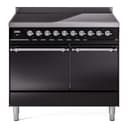 Nostalgie II 40 UPDI406QNMPBKC Freestanding Electric Range Range with Induction Double Oven with Solid Door with Chrome knobs view 1