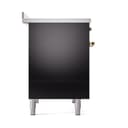 Nostalgie II 40 UPDI406QNMPBKG Freestanding Electric Range Range with Induction Double Oven with Solid Door with Brass knobs view 4