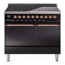Nostalgie II 40 UPDI406QNMPBKP Freestanding Electric Range Range with Induction Double Oven with Solid Door with Copper knobs view 1