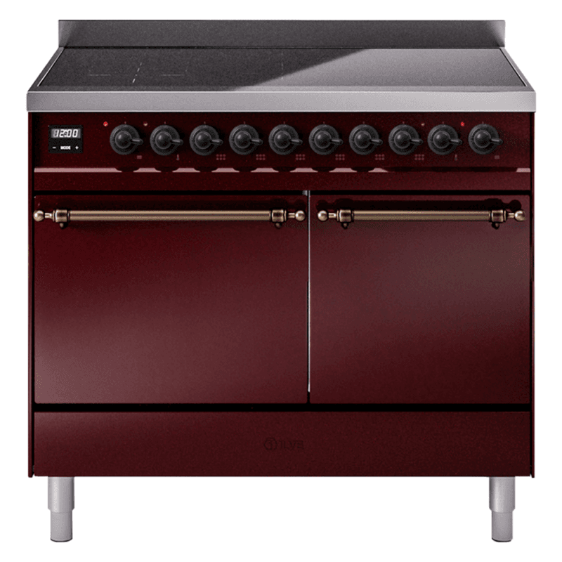 Nostalgie II 40 UPDI406QNMPBUB Freestanding Electric Range Range with Induction Double Oven with Solid Door with Bronze knobs