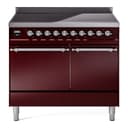 Nostalgie II 40 UPDI406QNMPBUC Freestanding Electric Range Range with Induction Double Oven with Solid Door with Chrome knobs view 1