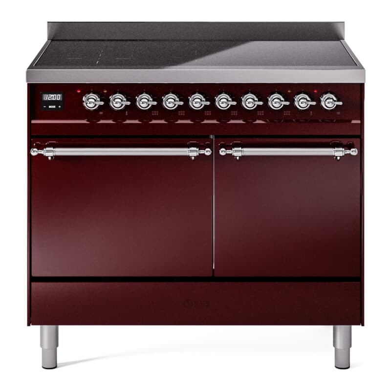 Nostalgie II 40 UPDI406QNMPBUC Freestanding Electric Range Range with Induction Double Oven with Solid Door with Chrome knobs