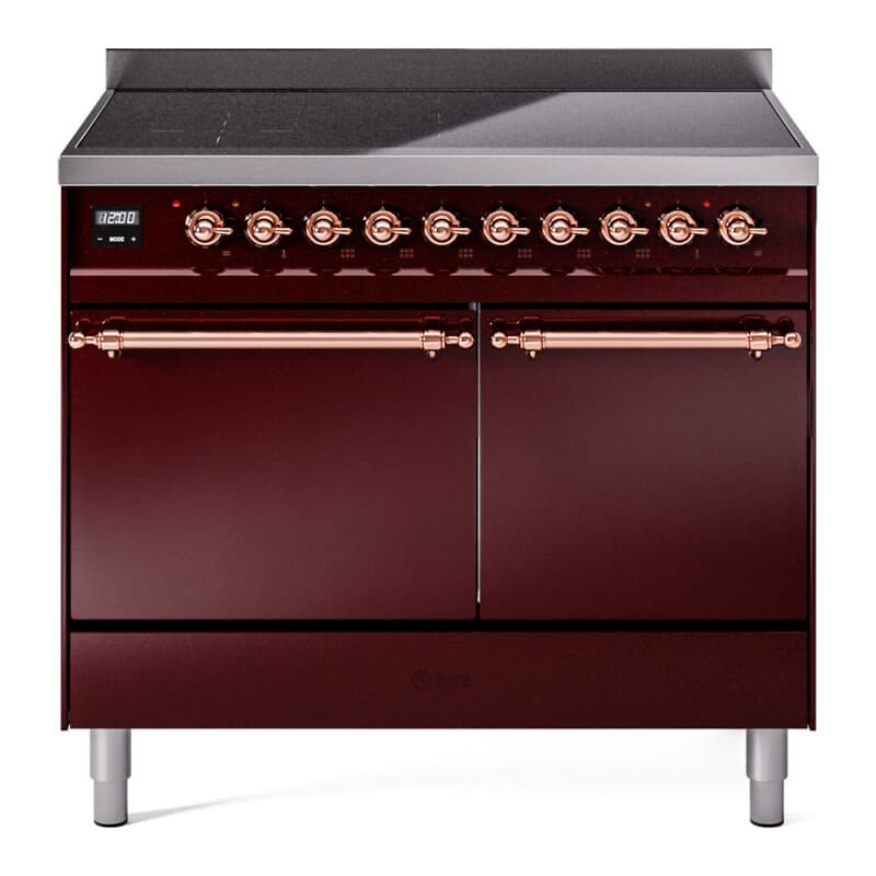 Nostalgie II 40 UPDI406QNMPBUP Freestanding Electric Range Range with Induction Double Oven with Solid Door with Copper knobs