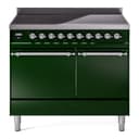 Nostalgie II 40 UPDI406QNMPEGC Freestanding Electric Range Range with Induction Double Oven with Solid Door with Chrome knobs view 1