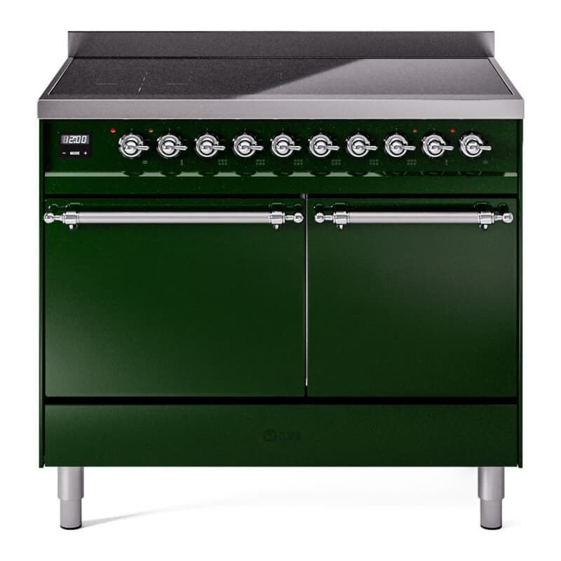 Nostalgie II 40 UPDI406QNMPEGC Freestanding Electric Range Range with Induction Double Oven with Solid Door with Chrome knobs