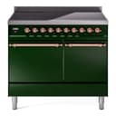 Nostalgie II 40 UPDI406QNMPEGP Freestanding Electric Range Range with Induction Double Oven with Solid Door with Copper knobs view 1