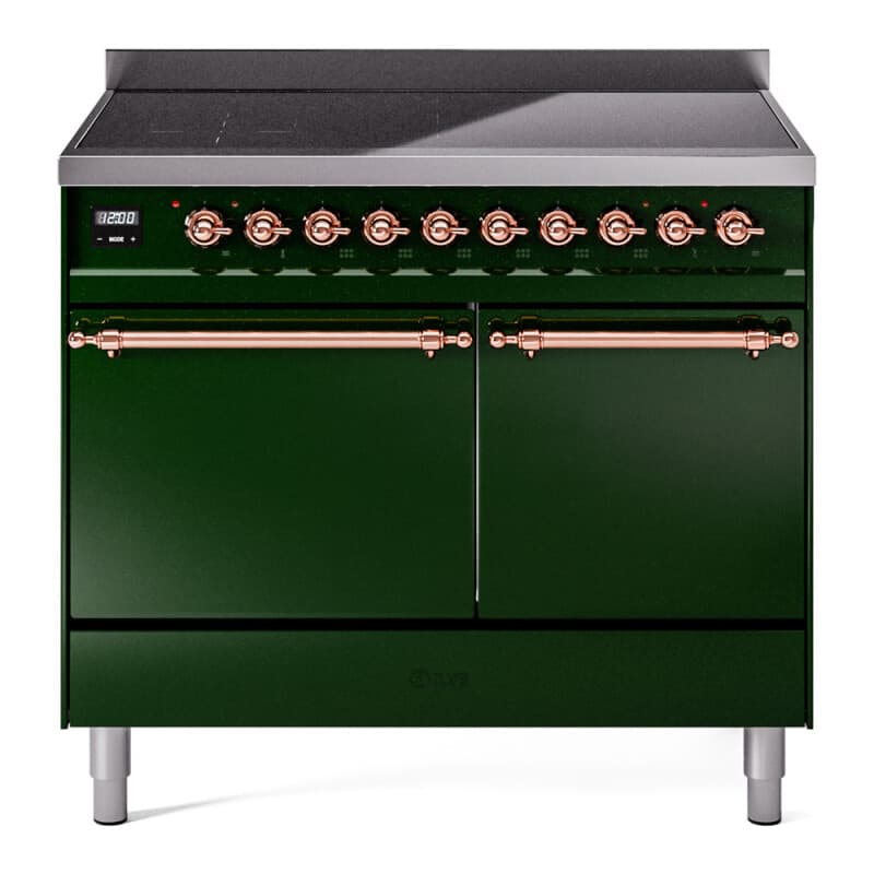 Nostalgie II 40 UPDI406QNMPEGP Freestanding Electric Range Range with Induction Double Oven with Solid Door with Copper knobs