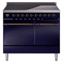 Nostalgie II 40 UPDI406QNMPMBB Freestanding Electric Range Range with Induction Double Oven with Solid Door with Bronze knobs view 1