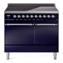 Nostalgie II 40 UPDI406QNMPMBC Freestanding Electric Range Range with Induction Double Oven with Solid Door with Chrome knobs view 1