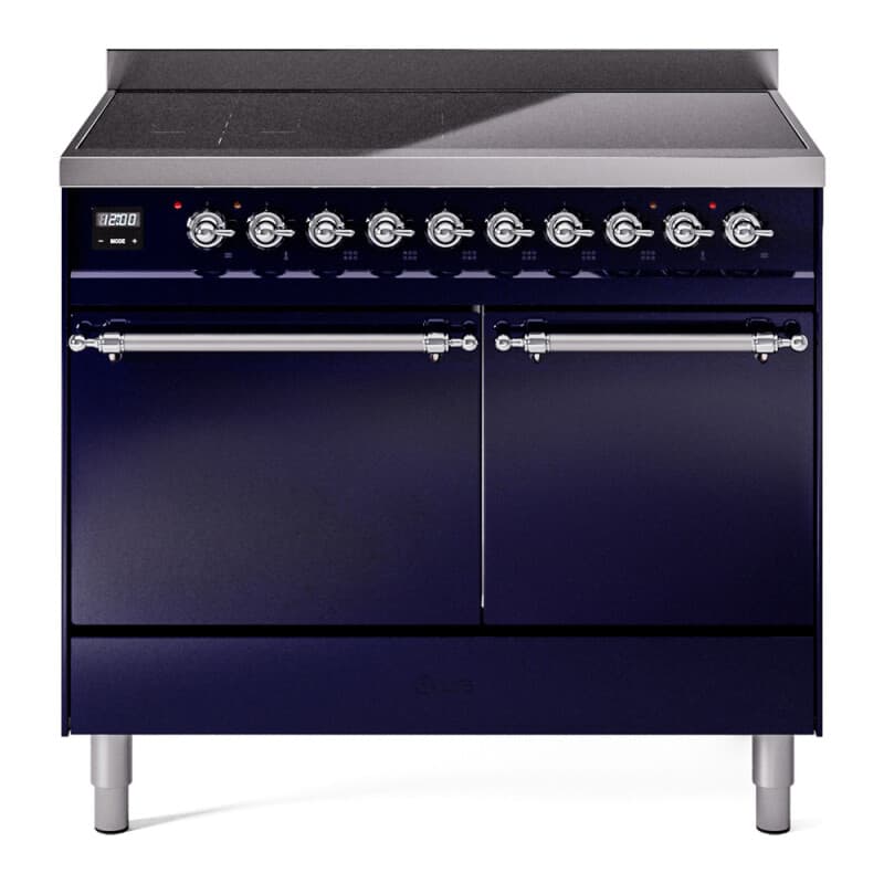 Nostalgie II 40 UPDI406QNMPMBC Freestanding Electric Range Range with Induction Double Oven with Solid Door with Chrome knobs