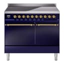 Nostalgie II 40 UPDI406QNMPMBG Freestanding Electric Range Range with Induction Double Oven with Solid Door with Brass knobs view 1
