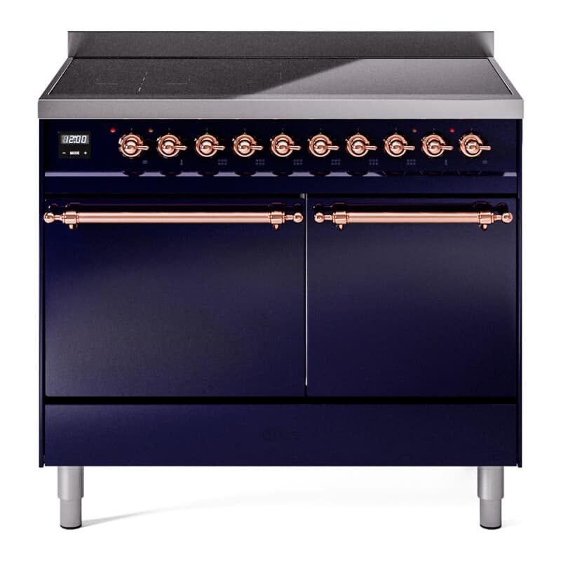 Nostalgie II 40 UPDI406QNMPMBP Freestanding Electric Range Range with Induction Double Oven with Solid Door with Copper knobs