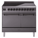 Nostalgie II 40 UPDI406QNMPMGB Freestanding Electric Range Range with Induction Double Oven with Solid Door with Bronze knobs view 1