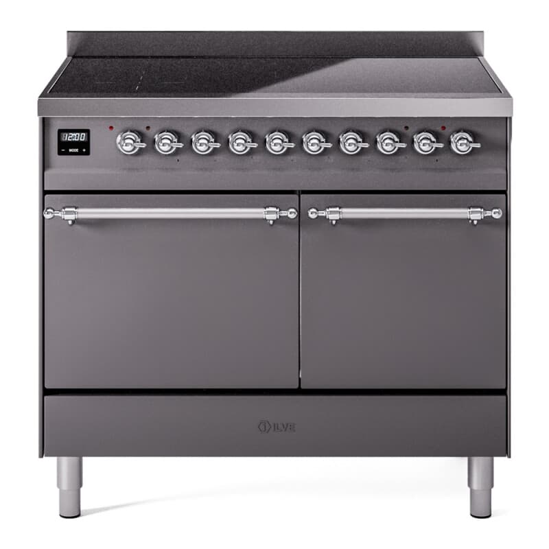 Nostalgie II 40 UPDI406QNMPMGC Freestanding Electric Range Range with Induction Double Oven with Solid Door with Chrome knobs