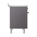 Nostalgie II 40 UPDI406QNMPMGG Freestanding Electric Range Range with Induction Double Oven with Solid Door with Brass knobs view 4