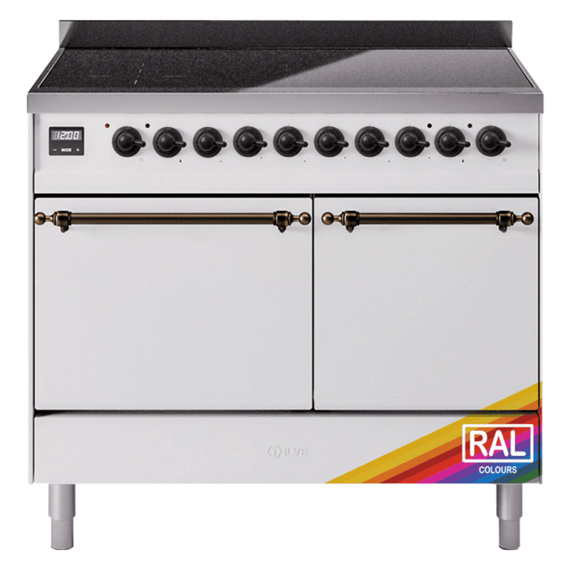 Nostalgie II 40 UPDI406QNMPRAB Freestanding Electric Range Range with Induction Double Oven with Solid Door with Bronze knobs