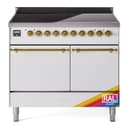 Nostalgie II 40 UPDI406QNMPRAG Freestanding Electric Range Range with Induction Double Oven with Solid Door with Brass knobs view 1