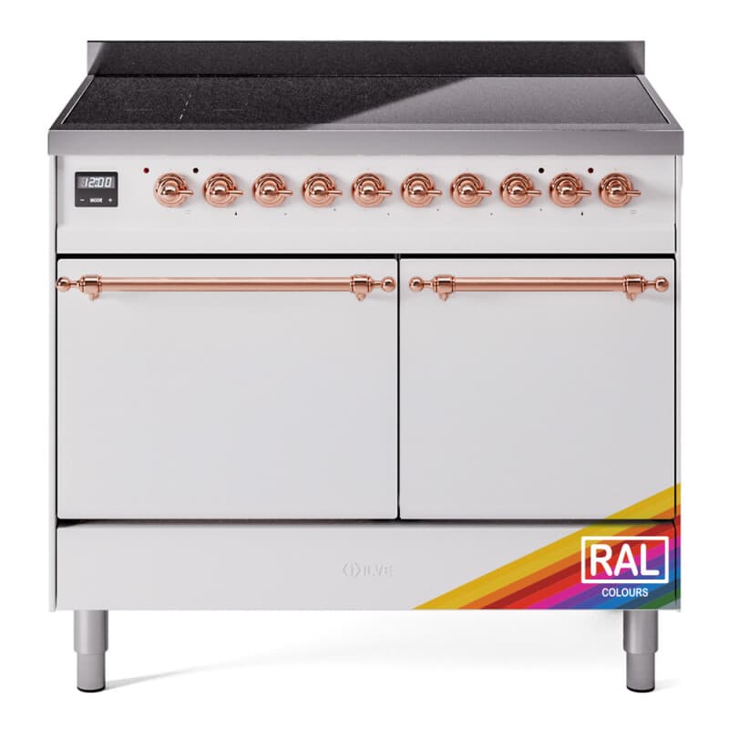 Nostalgie II 40 UPDI406QNMPRAP Freestanding Electric Range Range with Induction Double Oven with Solid Door with Copper knobs