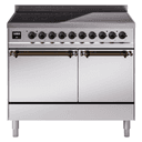 Nostalgie II 40 UPDI406QNMPSSB Freestanding Electric Range Range with Induction Double Oven with Solid Door with Bronze knobs view 1