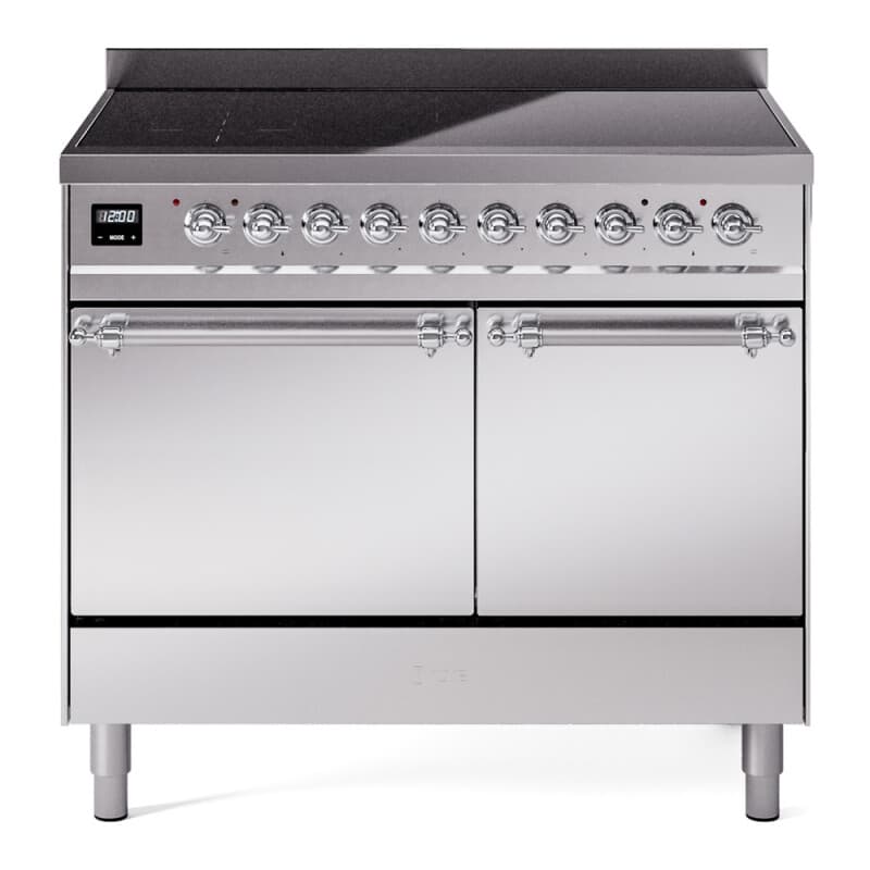 Nostalgie II 40 UPDI406QNMPSSC Freestanding Electric Range Range with Induction Double Oven with Solid Door with Chrome knobs