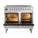 Nostalgie II 40 UPDI406QNMPSSC Freestanding Electric Range Range with Induction Double Oven with Solid Door with Chrome knobs view 2