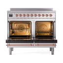 Nostalgie II 40 UPDI406QNMPSSP Freestanding Electric Range Range with Induction Double Oven with Solid Door with Copper knobs view 2