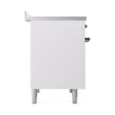 Nostalgie II 40 UPDI406QNMPWHB Freestanding Electric Range Range with Induction Double Oven with Solid Door with Bronze knobs view 4