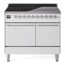 Nostalgie II 40 UPDI406QNMPWHC Freestanding Electric Range Range with Induction Double Oven with Solid Door with Chrome knobs view 1