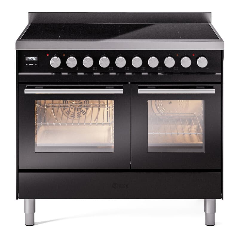 Professional Plus II 40 UPDI406WMPBK Freestanding Electric Range Range with Induction Double Oven with Triple Glass Door with Stainless Steel knobs