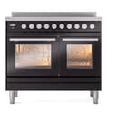 Professional Plus II 40 UPDI406WMPBK Freestanding Electric Range Range with Induction Double Oven with Triple Glass Door with Stainless Steel knobs view 2