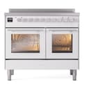 Professional Plus II 40 UPDI406WMPWH Freestanding Electric Range Range with Induction Double Oven with Triple Glass Door with Stainless Steel knobs view 2