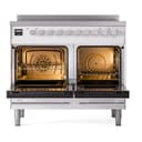 Professional Plus II 40 UPDI406WMPWH Freestanding Electric Range Range with Induction Double Oven with Triple Glass Door with Stainless Steel knobs view 3