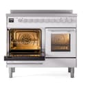 Professional Plus II 40 UPDI406WMPWH Freestanding Electric Range Range with Induction Double Oven with Triple Glass Door with Stainless Steel knobs view 4