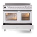 Professional Plus II 40 UPDI406WMPWH Freestanding Electric Range Range with Induction Double Oven with Triple Glass Door with Stainless Steel knobs view 6