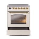 Nostalgie II Series 30 inch Freestanding Electric Induction Range with 4 Elements, Smoothtop Cooktop, 4 cu. ft. Total Oven Capacity, Convection Oven, Viewing Window, Storage Drawer with Brass Trim view 4