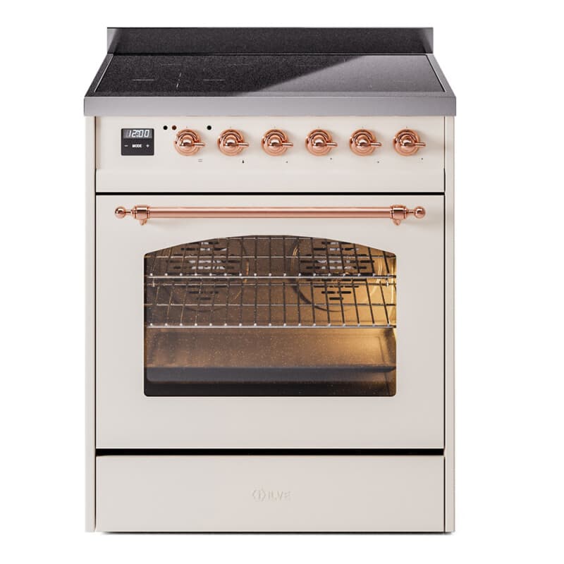 Nostalgie II 30 UPI304NMPAWP Freestanding Electric Range Range with Induction Single Oven with Triple Glass Door with Copper knobs