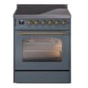 Nostalgie II 30 UPI304NMPBGG Freestanding Electric Range Range with Induction Single Oven with Triple Glass Door with Brass knobs view 1