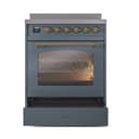Nostalgie II 30 UPI304NMPBGG Freestanding Electric Range Range with Induction Single Oven with Triple Glass Door with Brass knobs view 4