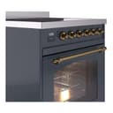 Nostalgie II 30 UPI304NMPBGG Freestanding Electric Range Range with Induction Single Oven with Triple Glass Door with Brass knobs view 5