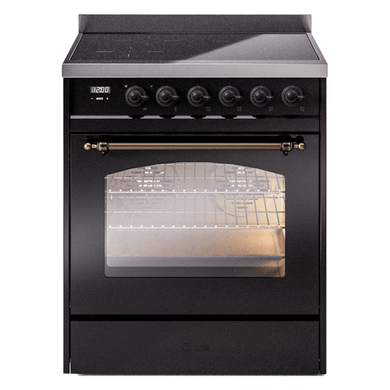 Nostalgie II 30 UPI304NMPBKB Freestanding Electric Range Range with Induction Single Oven with Triple Glass Door with Bronze knobs