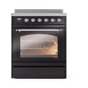 Nostalgie II 30 UPI304NMPBKC Freestanding Electric Range Range with Induction Single Oven with Triple Glass Door with Chrome knobs view 3