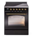 Nostalgie II 30 UPI304NMPBKG Freestanding Electric Range Range with Induction Single Oven with Triple Glass Door with Brass knobs view 1