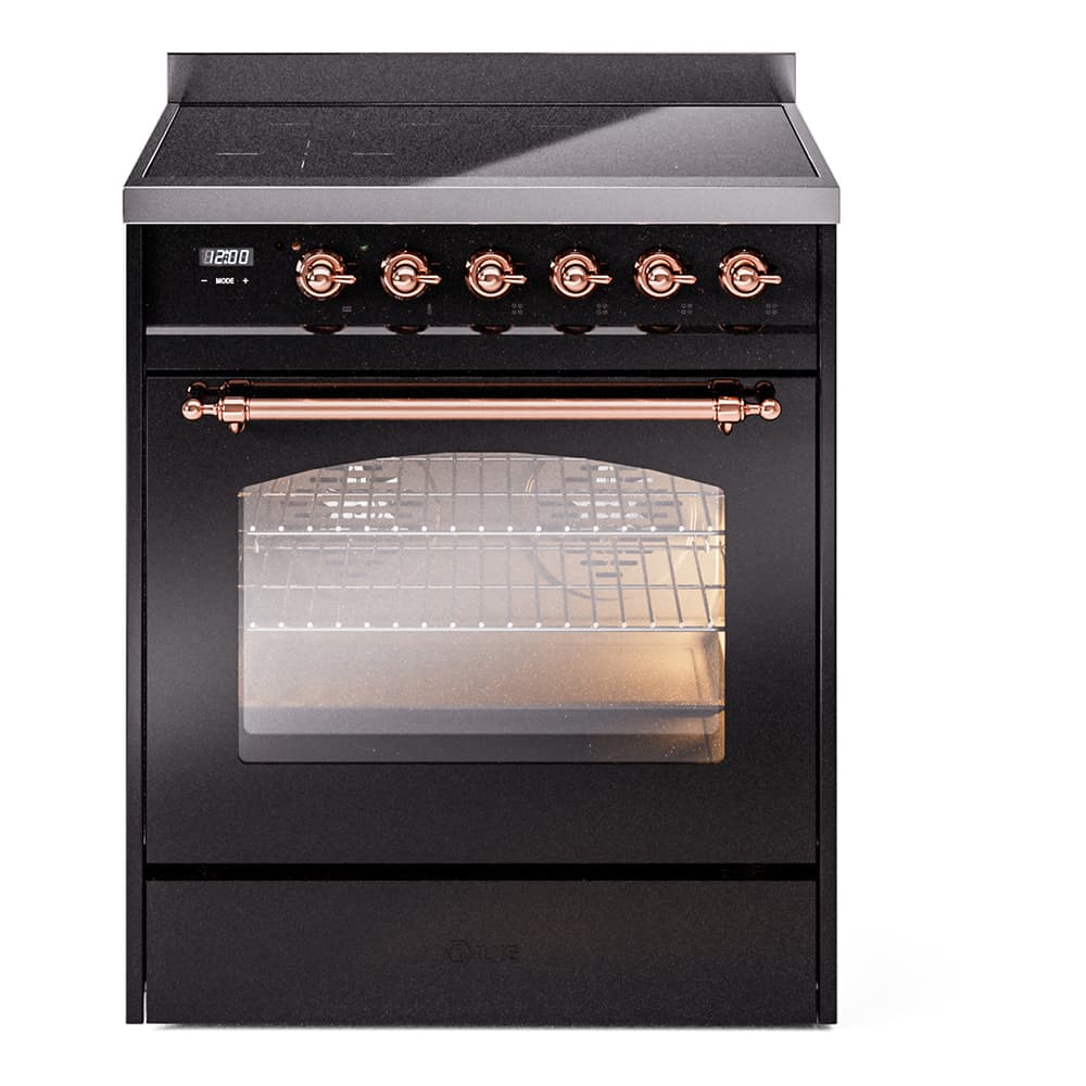 Nostalgie II 30 UPI304NMPBKP Freestanding Electric Range Range with Induction Single Oven with Triple Glass Door with Copper knobs