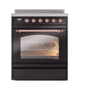Nostalgie II 30 UPI304NMPBKP Freestanding Electric Range Range with Induction Single Oven with Triple Glass Door with Copper knobs view 2