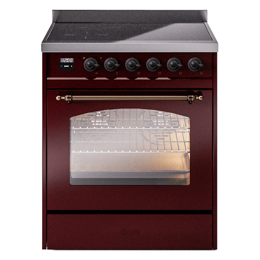 Nostalgie II 30 UPI304NMPBUB Freestanding Electric Range Range with Induction Single Oven with Triple Glass Door with Bronze knobs