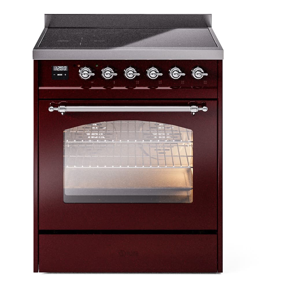 Nostalgie II 30 UPI304NMPBUC Freestanding Electric Range Range with Induction Single Oven with Triple Glass Door with Chrome knobs